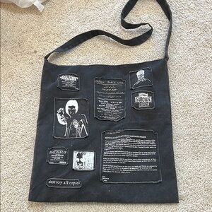 Black Canvas Shoulder Bag